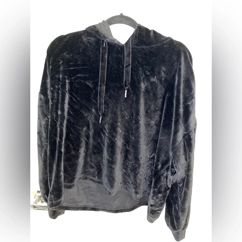 Wild Fable Black Velour Pullover Drawstring Hoodie Size XXL - Picture 3 of 10